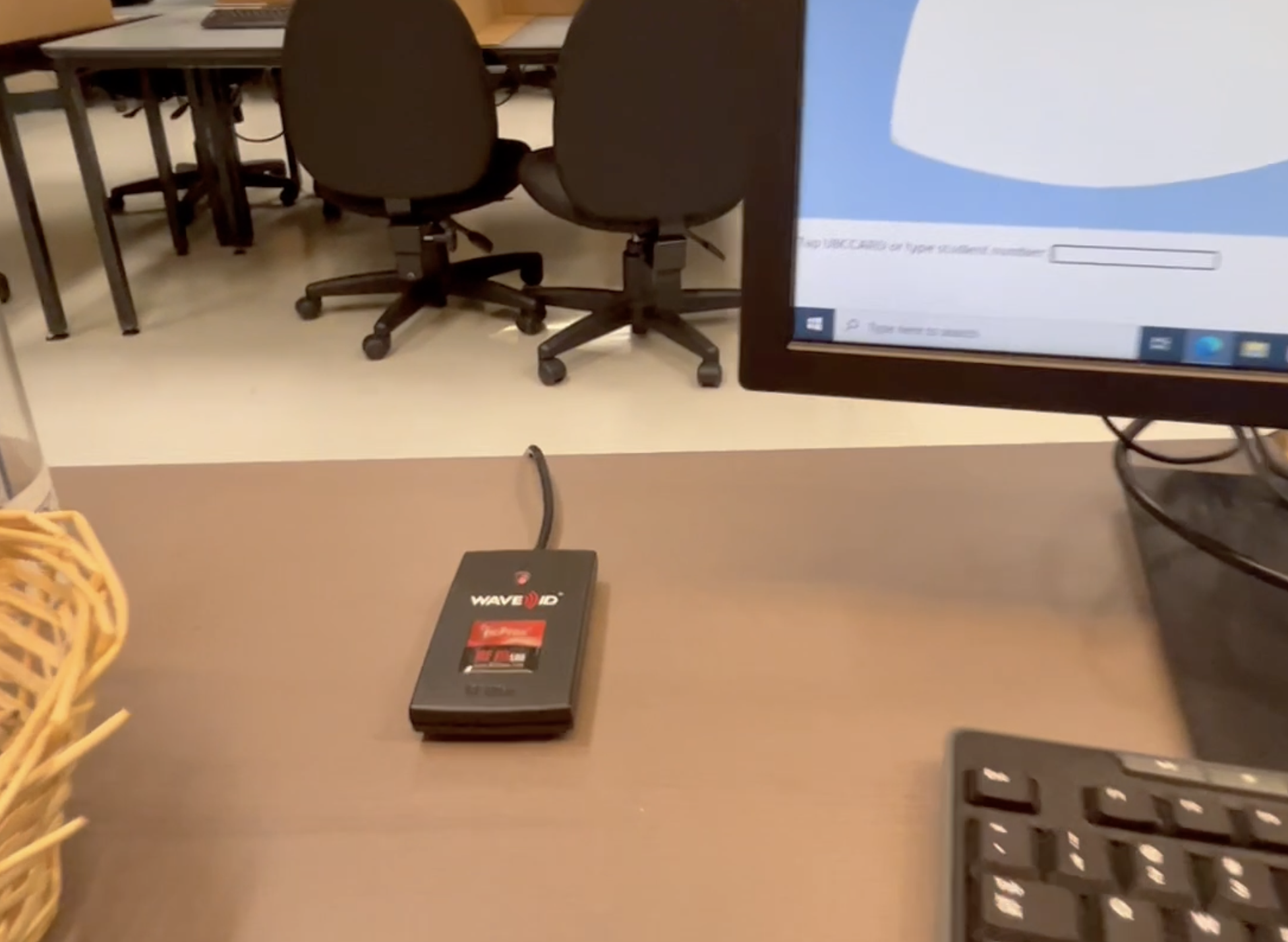 image of a card reader on a desk